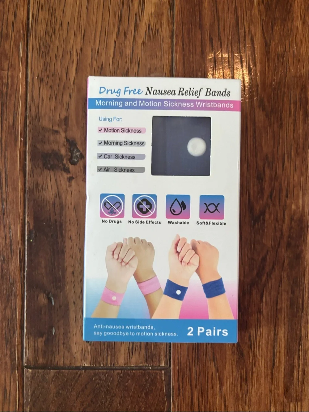 Nausea Relief Band Bracelet Acupressure 2 Pairs Travel Motion Sickness Wristband